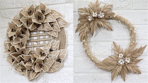 5 Jute wreath craft idea | Home decorating ideas handmade wall hanging - YouTube