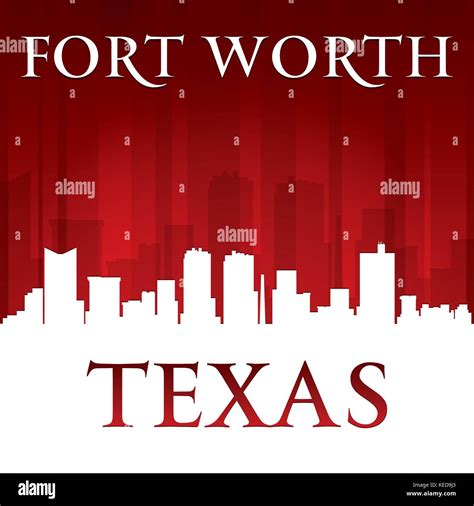 Fort Worth Texas city skyline silhouette. Vector illustration Stock ...