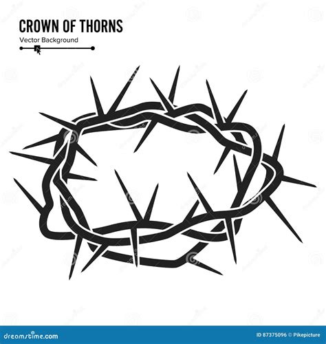 Crown Of Thorns.Vector Grunge Silhouette Of The Black Crown Of Thorns ...