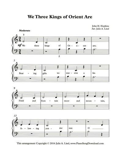 We Three Kings Piano Sheet Music Pdf - Piano Sheet Music