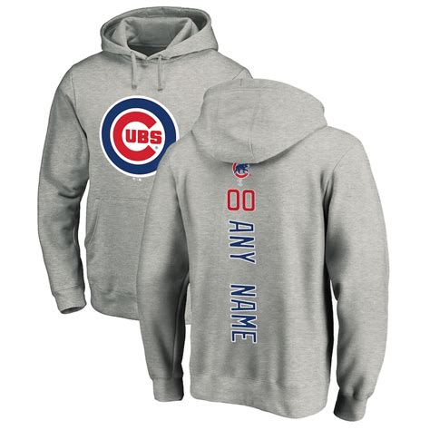 Men's Chicago Cubs Fanatics Branded Ash Personalized Playmaker Pullover ...