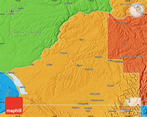 Political Map of Walla Walla County