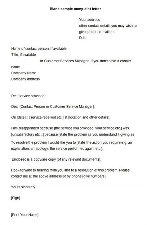 Complaint Letter Template | Professional Word Templates