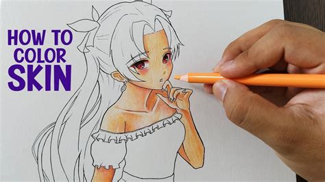 HOW TO COLOR ANIME SKIN USING COLORED PENCILS | Easy Tutorial - YouTube