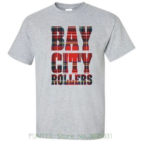 Women's Tee Bay City Rollers Tartan Short Sleeve Crew Neck Various Colours Tshirt Print Cotton T ...