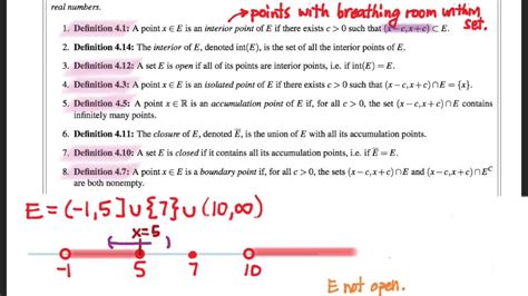 401.8 Interior, accumulation points, open and closed set - YouTube