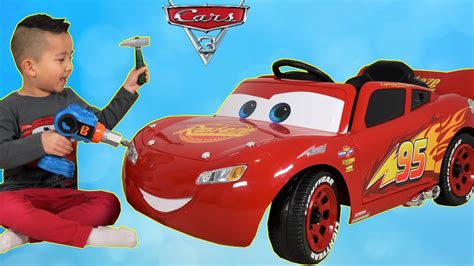 New Disney Cars 3 Lightning McQueen Battery Powered 6V Ride On Car Park Test Drive Ckn Toys ...