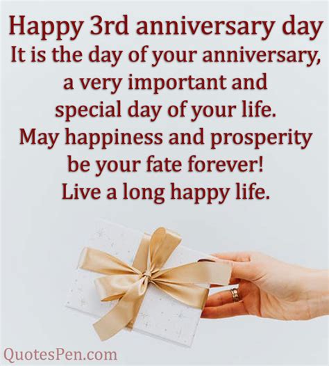 3rd Wedding Anniversary Wishes Quotes with Images for Husband Wife ...