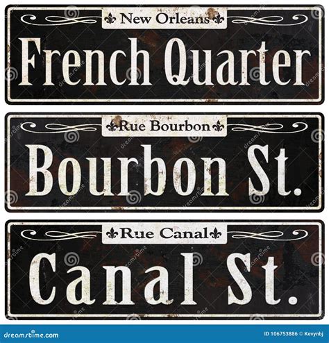 New Orleans Rustic Vintage Street Signs Retro Stock Illustration - Illustration of invitation ...