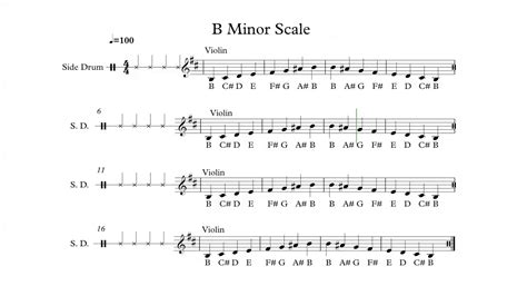 B Minor Scale for Violin with alphabets - YouTube