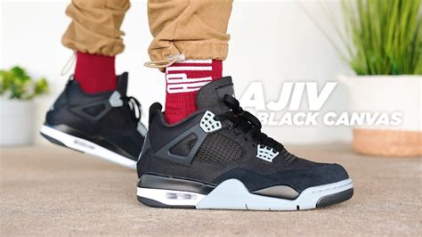 The BEST Jordan 4 of 2022?! Air Jordan 4 BLACK CANVAS Review & On Feet - YouTube