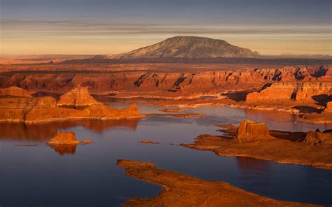 Navajo Mountain. Glen Canyon NRA, Lake Powell, Utah/Arizona, US. Aerial ...