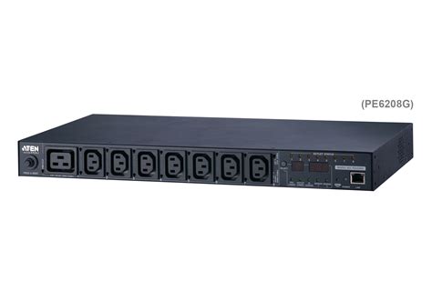 20A/16A 8-Outlet 1U Metered & Switched eco PDU - PE6208, ATEN Rack PDU | ATEN Corporate Headquarters