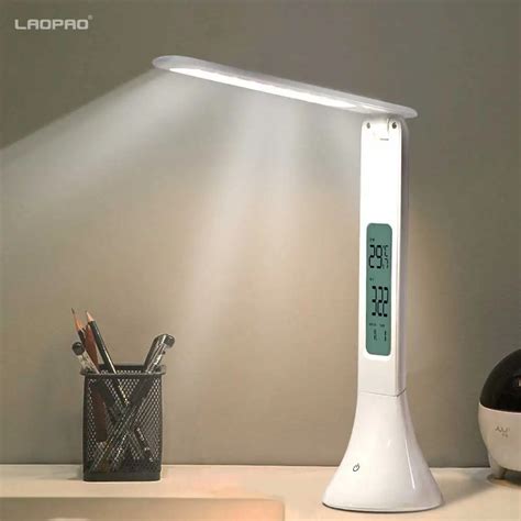 LED Desk Lamp Foldable Dimmable Touch Table Lamp with Calendar ...