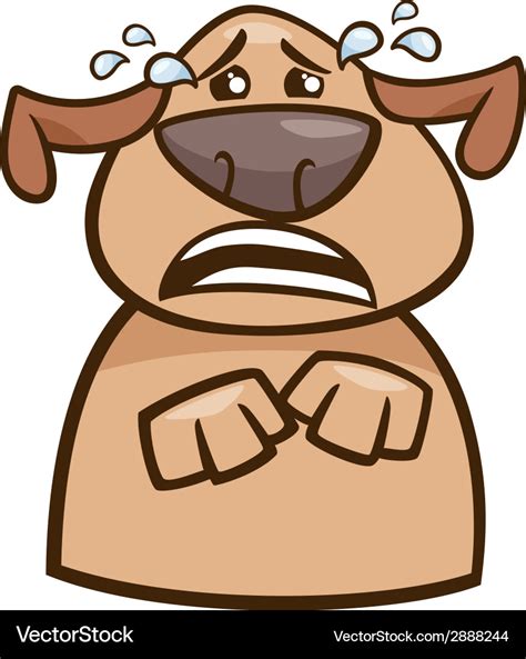 Crying dog cartoon Royalty Free Vector Image - VectorStock