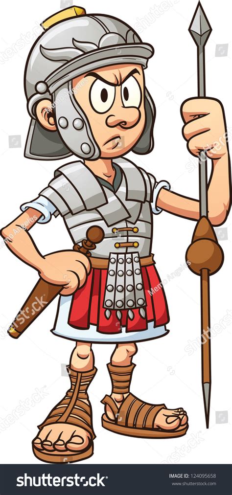 Cartoon Roman Soldier Vector Clip Art Stock Vector 124095658 - Shutterstock