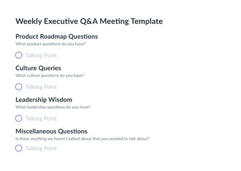 Weekly Executive Q&A Meeting Template | Fellow.app