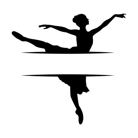 Dancing Ballerina Split Text Frame, Free Svg File - SVG Heart