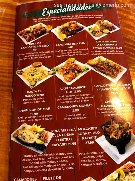 Menu at El Barco Mexican Restaurant, Columbus, W Broad St