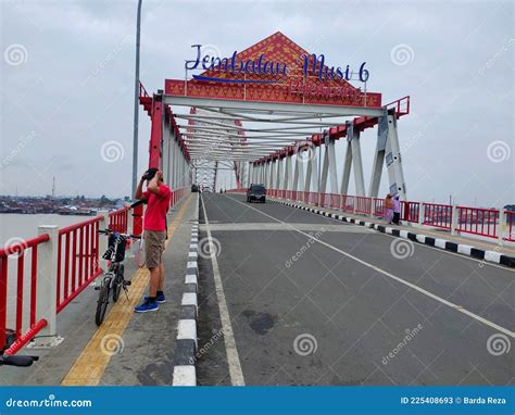 Portrait of the Musi 6 Bridge in Palembang. Street Photography ...