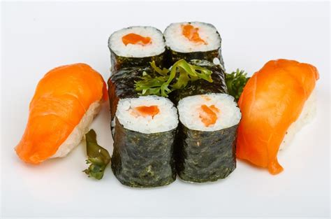 Sushi with salmon 12282989 Stock Photo at Vecteezy