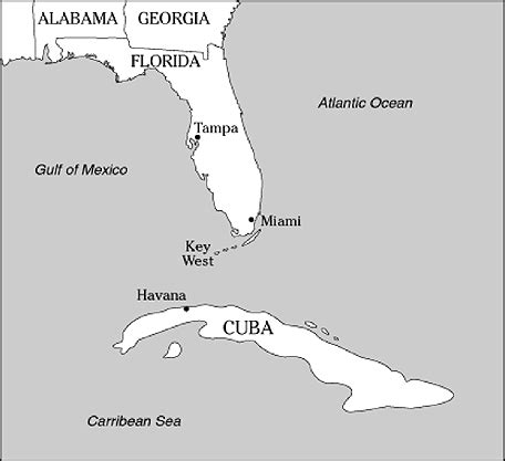 Map Florida Cuba