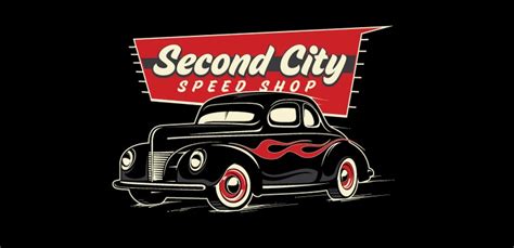 Second city speed shop's logo. | Shop logo, Hot rods, Shopping