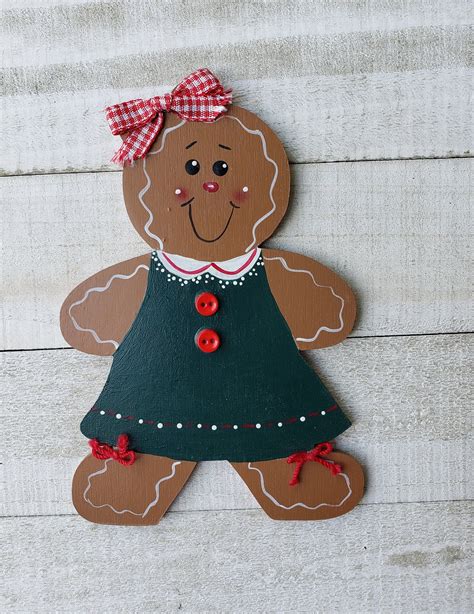 Choose 1 A Gingerbread Boy or Gingerbread Girl in Green Dress | Etsy