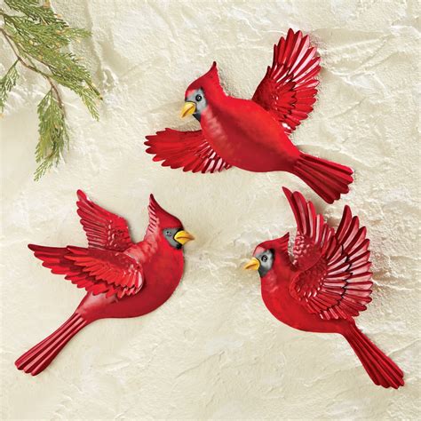 Flying Cardinal Wall Decor - Set of 3 | Collections Etc.