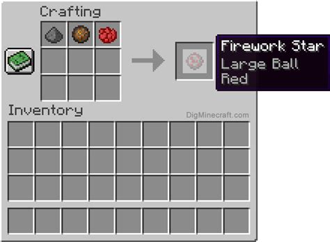 How to make a Red Large Ball Firework Star in Minecraft