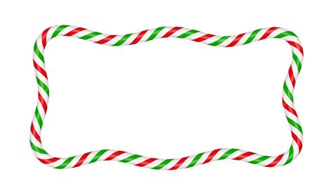 Premium Vector | Christmas candy cane rectangle frame with red and ...