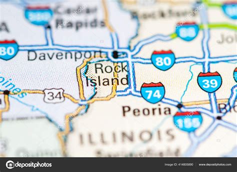 Rock Island Usa Map — Stock Photo © aliceinwonderland2020 #414805890