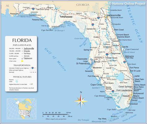 A Large Detailed Map Of Florida State | For The Classroom | Orlando - Map Of Florida Vacation ...