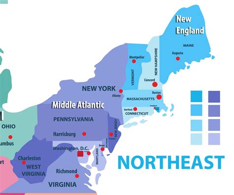 North East Map Of Us - Winna Kamillah