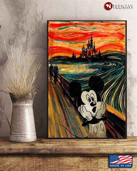 The Scream By Edvard Munch Parody With Screaming Mickey Mouse Poster – Canvas – Fasabee