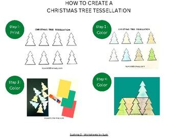 CHRISTMAS TREE TESSELLATION MATH ART by Worksheets by Sush | TPT