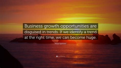 Pooja Agnihotri Quote: “Business growth opportunities are disguised in ...