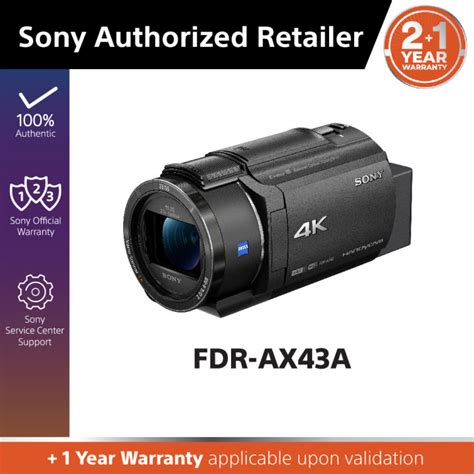 Sony FDR-AX43A | AX43A 4K Ultra HD Handycam® Camcorder with Exmor R™ CMOS sensor and Balanced ...