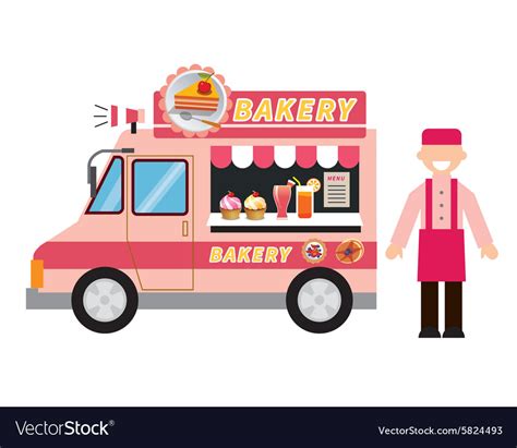 Food truck bakery Royalty Free Vector Image - VectorStock