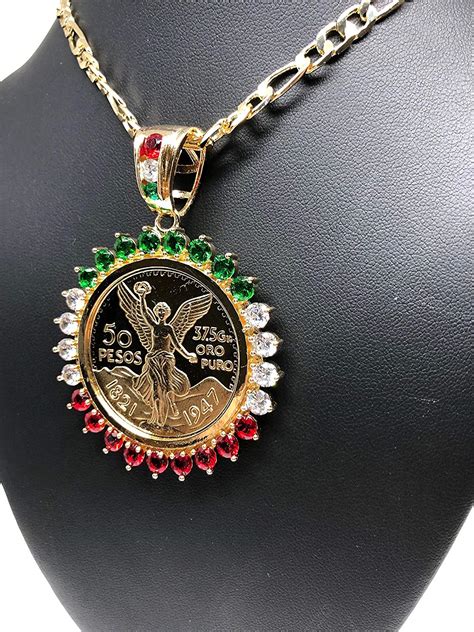 Gold Plated Mexican Centenario Coin Pendant Chain Centenario Necklace – Fran & Co. Jewelry