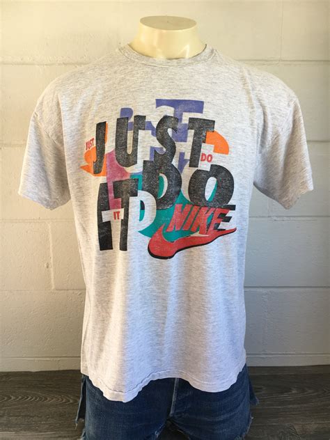 Nike Tshirt 90's Vintage JUST DO IT Large 3D Colorful | Etsy | Vintage mens t shirts, Graphic ...