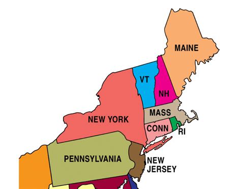 Northeastern States Map With Capitals