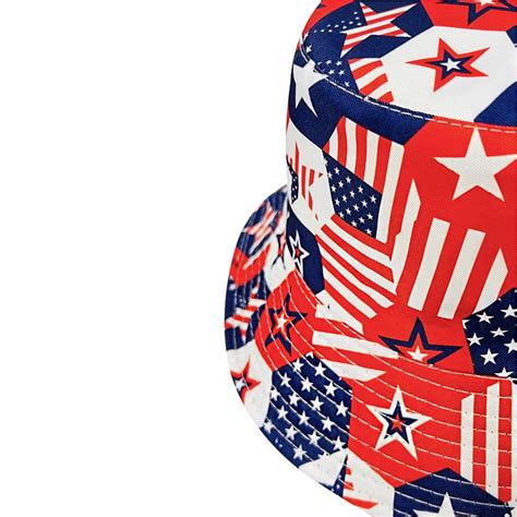 Contemporary Red White and Blue USA Patriotic Reversible Bucket Hats ...