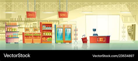 Background of empty supermarket shop Royalty Free Vector