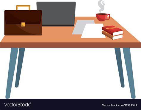 Office desk work place Royalty Free Vector Image