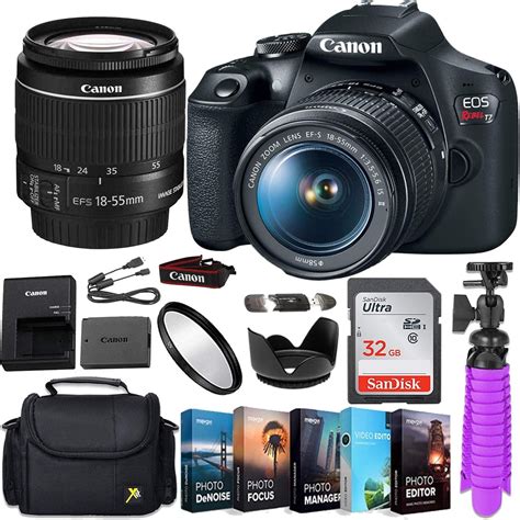 Canon EOS Rebel T7 DSLR Camera Bundle with Canon EF-S 18-55mm f/3.5-5.6 is II Lens + Gadget Case ...