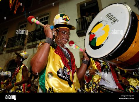 Drum band Olodum performing in Pelourinho during carnival Stock Photo - Alamy