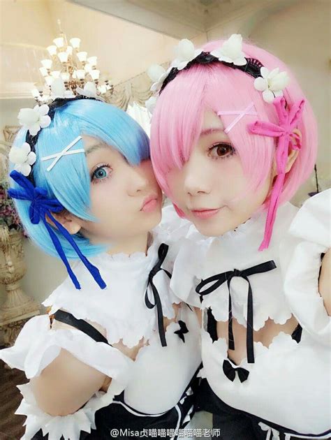 ram rem cosplay Asian Cosplay, Cute Cosplay, Cosplay Wigs, Kawaii Cosplay, Pink Wig, Neko Girl ...