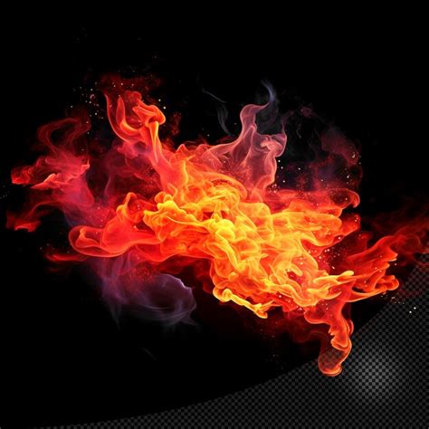 Premium PSD | Fire flame effect transparent background