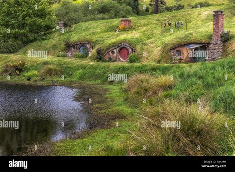 Hobbiton, Movie Set, Waikato, Matamata, New Zealand Stock Photo - Alamy